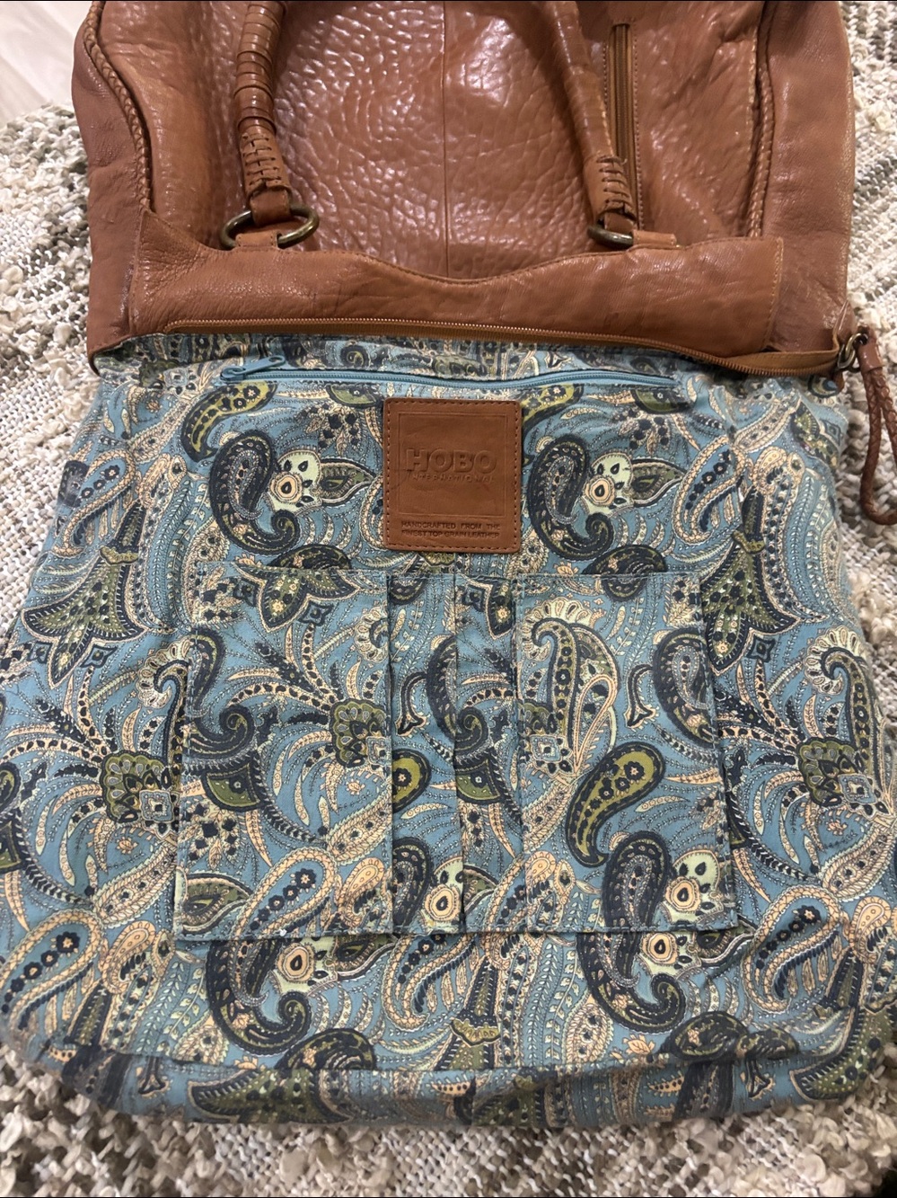 Hobo Tan Leather Satchel Women's Shoulder Handbag - Picture 11 of 12